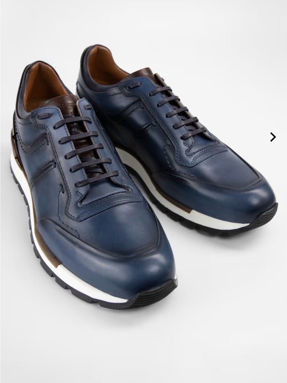 Men's Navy Leather Sneakers